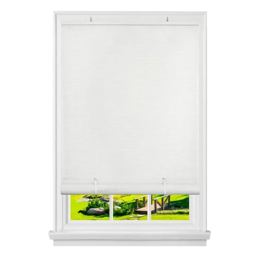 White Oval Cordless Rollup Light Filtering Window Blinds Shades: 36